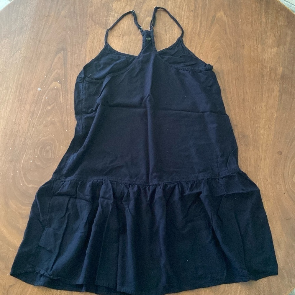 Roxy black cami dress with ruffle size medium